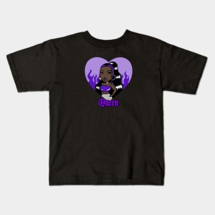 Queen Doll girl Purple-Heart V1 Kids T-Shirt